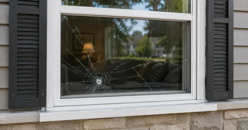 technician measuring window opening for emergency glass replacement Clairville, Etobicoke