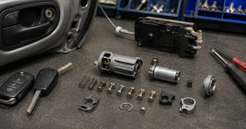 technician testing a car key fob during Car Lock Repair Richview, Etobicoke
