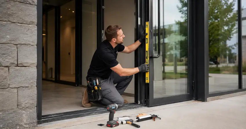 commercial glass door frame installation Etobicoke