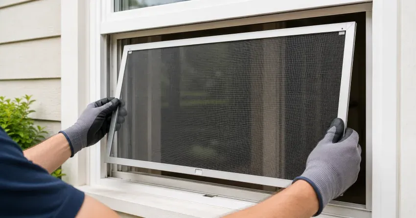 technician repairing a window sash and balance system in Etobicoke